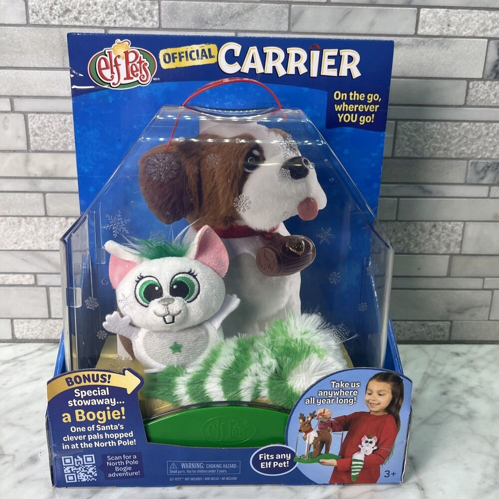 The Elf On The Shelf Pets Official Carrier & Bogie Plush Stowaway Fits Any Pet